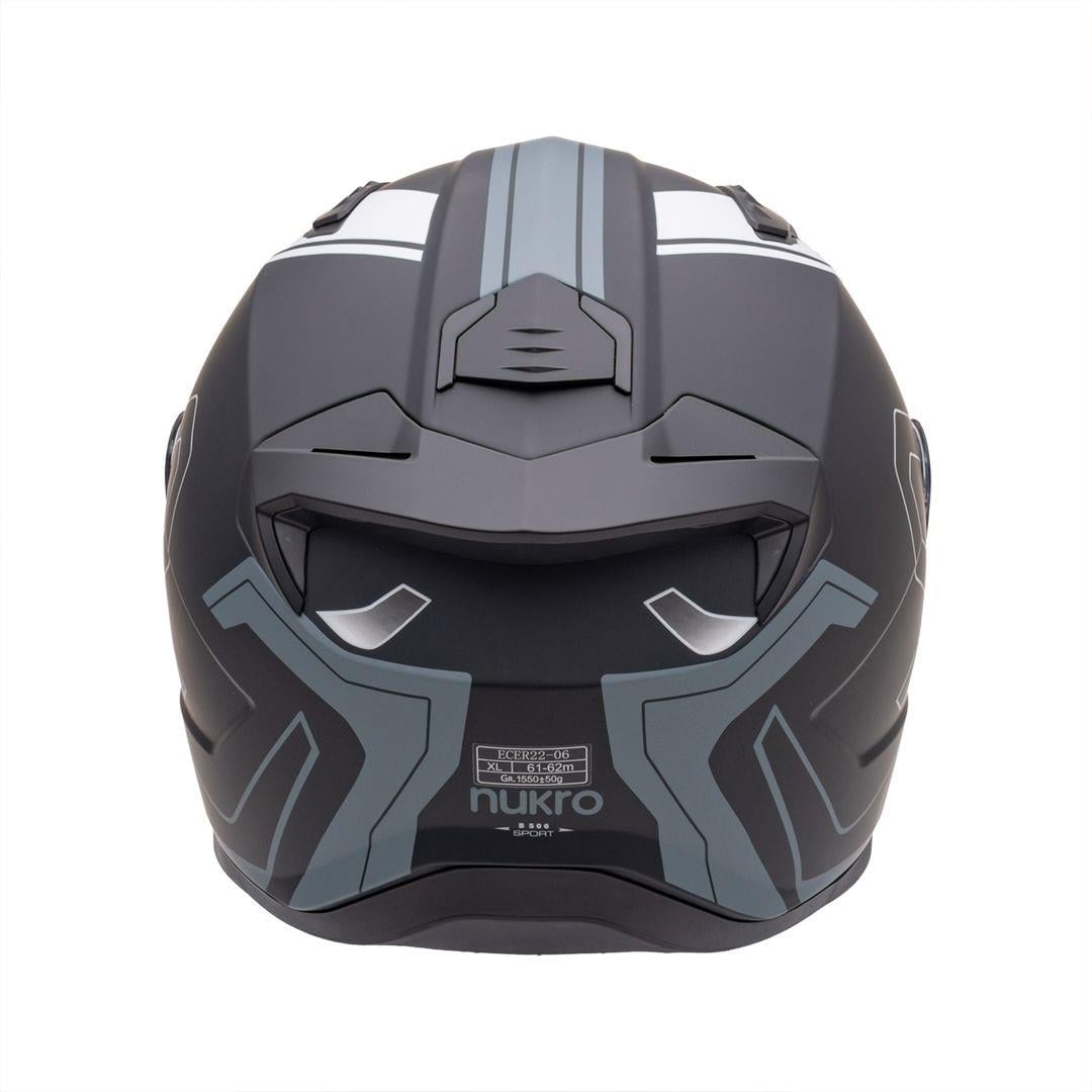 Nukro B-506 Fast Black-Silver Kapalı Kask 