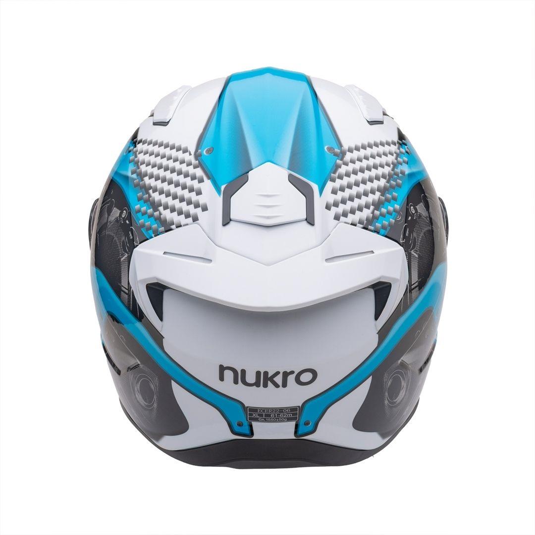 Nukro B-506 Level White-Blue Kapalı Kask 