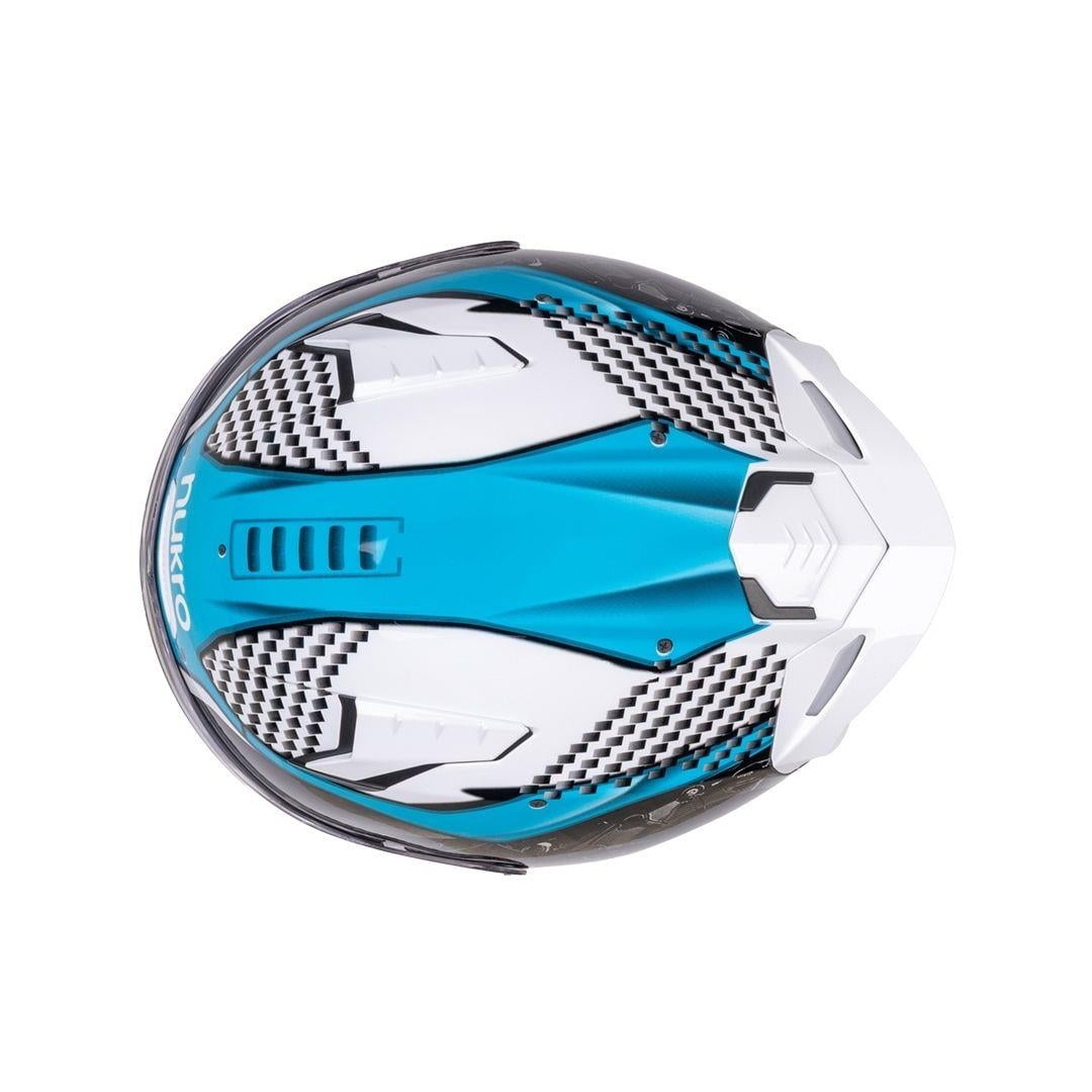 Nukro B-506 Level White-Blue Kapalı Kask 