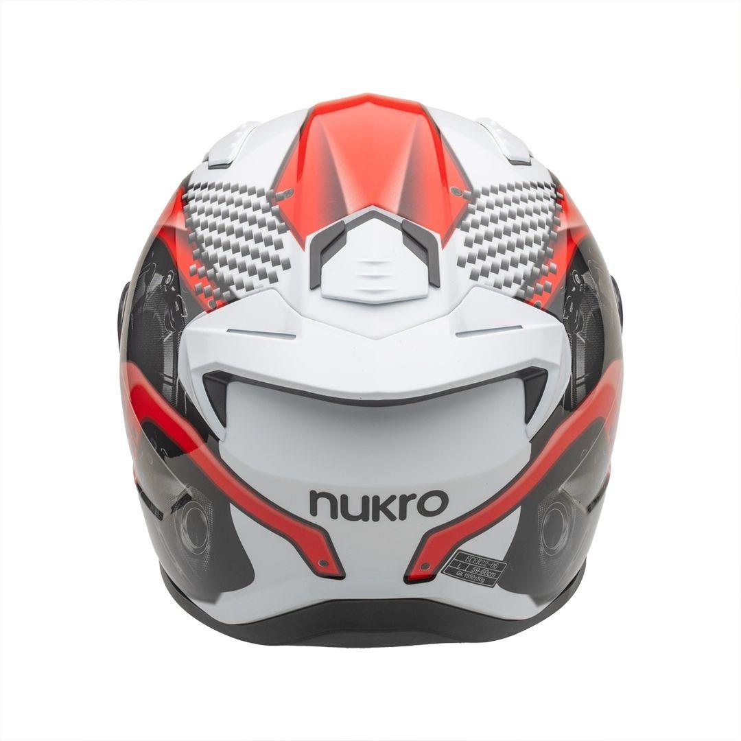 Nukro B-506 Level White-Red Kapalı Kask 