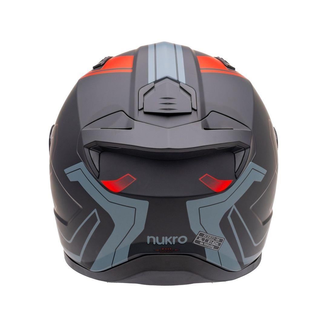 Nukro B-506 Stars Black-Red-Yellow Kapalı Kask 