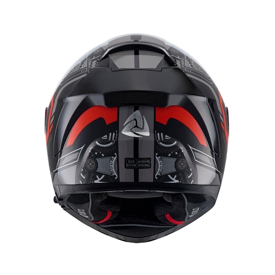 Nukro YM-853 Combat Red Black Kapalı Kask