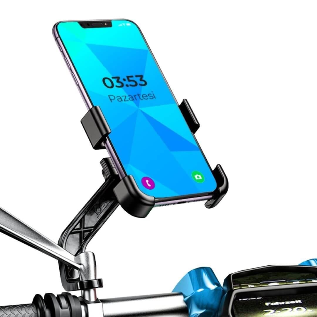 Nukrotech GKN53  Ayna Dibi Bağlantılı Motosiklet Telefon Tutucu