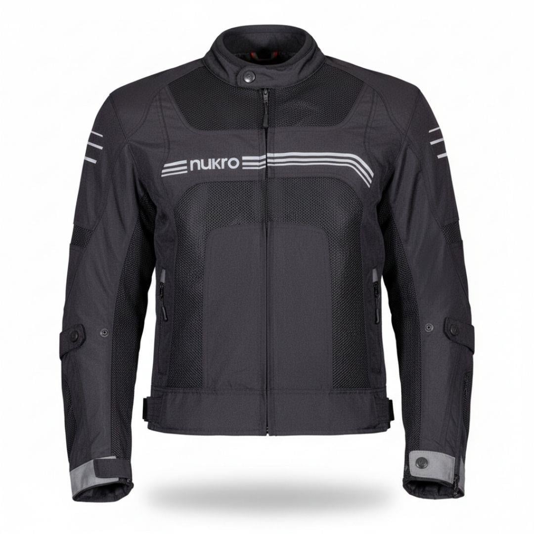 Nukrowear Guardio Gri Erkek 3 Mevsim Motosiklet Ceketi