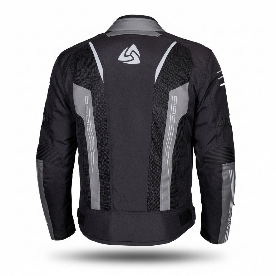 Nukrowear Guardio Gri Erkek 3 Mevsim Motosiklet Ceketi
