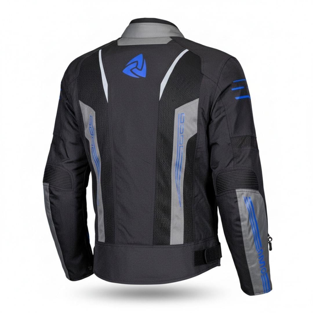 Nukrowear Guardio Mavi Erkek 3 Mevsim Motosiklet Ceketi