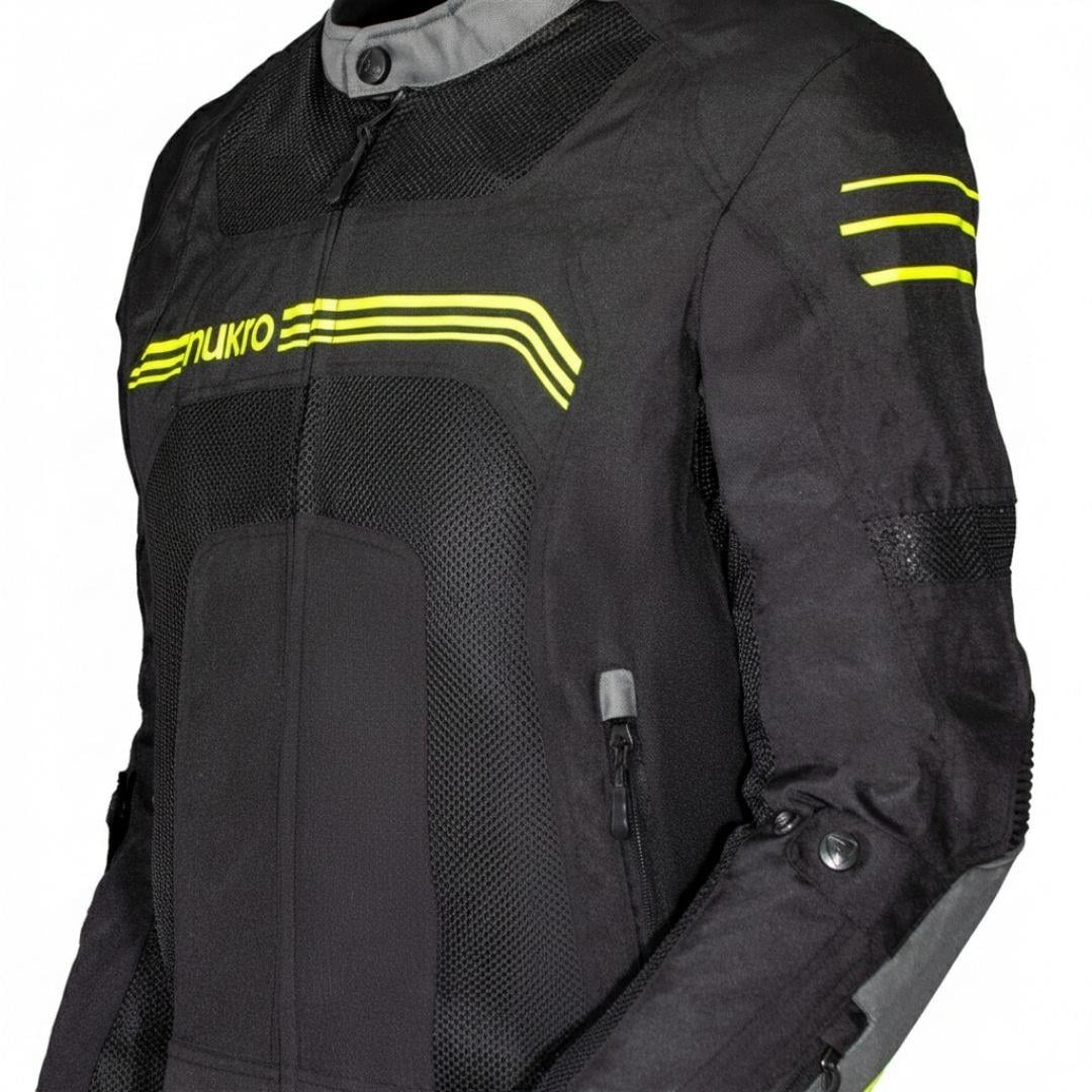 Nukrowear Guardio Sarı Erkek 3 Mevsim Motosiklet Ceketi