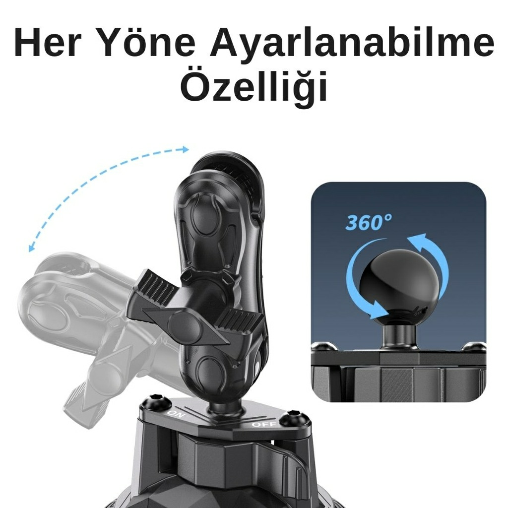 DJI360 INSTA360 X5-4-3-2 uyumlu Araç Vantuzlu Bağlantı Adaptörü (25mm Toplu) 