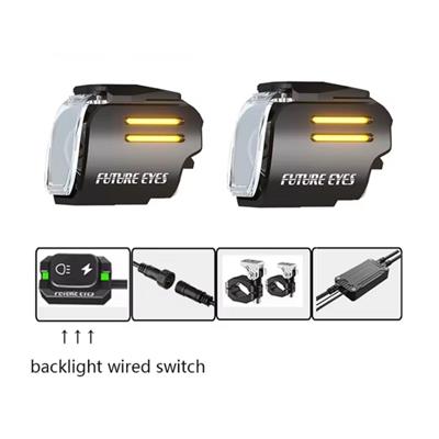 Future Eyes UF1 Motosiklet Sis Farı 60W Sarı Angel (Kablolu Tuş Takımı)