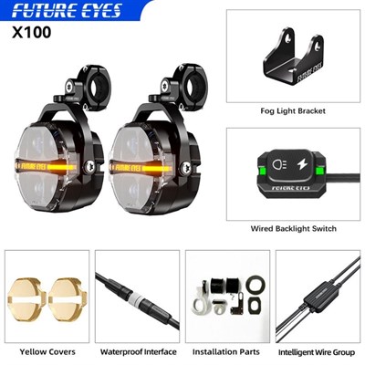 Future Eyes X100 PRO Motosiklet Sis Farı 180W (Senkron Sinyal Desteği)