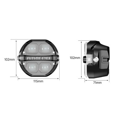 Future Eyes X100 PRO Motosiklet Sis Farı 180W (Senkron Sinyal Desteği)