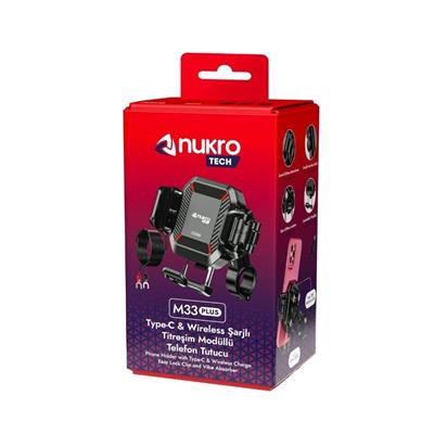 M33 PLUS Titreşim Modüllü Telefon Tutucu (Kablosuz ve TYPE-C Şarjlı )