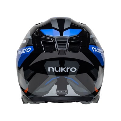 Nukro 912-SV Glossy Black Blue Gray Kapalı Kask