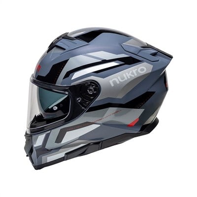 Nukro 912-SV Glossy Black Gray Kapalı Kask
