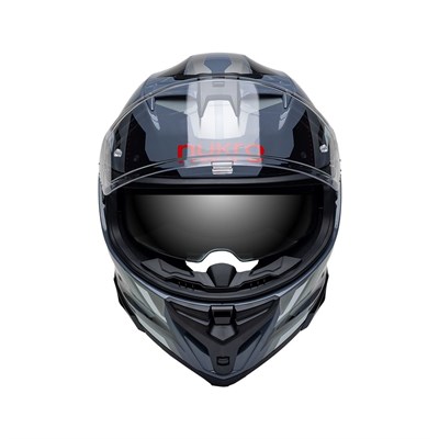 Nukro 912-SV Glossy Black Gray Kapalı Kask