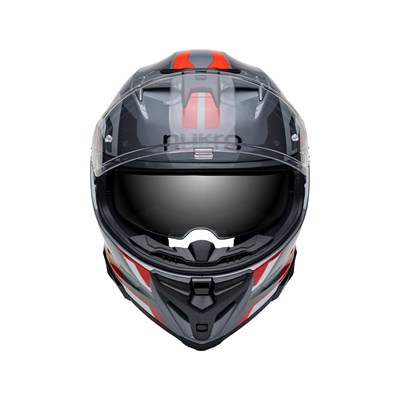 Nukro 912-SV Glossy Gray Red Kapalı Kask 