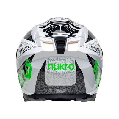 Nukro 912-SV Glossy White Fluo Yellow Kapalı Kask