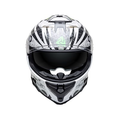 Nukro 912-SV Glossy White Fluo Yellow Kapalı Kask