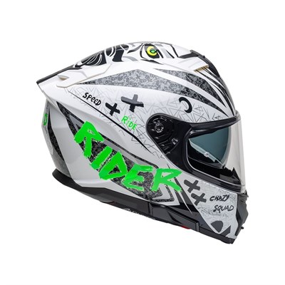 Nukro 912-SV Glossy White Fluo Yellow Kapalı Kask