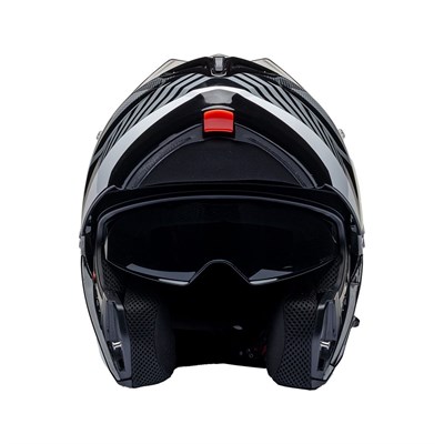 Nukro 938-SV Glossy Black White Gray Çene Açılır Kask 