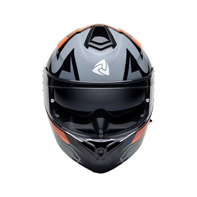 Nukro 938-SV Glossy Black White Orange Çene Açılır Kask 