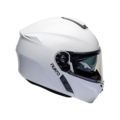 Nukro 938-SV Solid Glossy White Çene Açılır Kask 