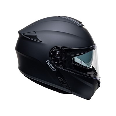 Nukro 938-SV Solid Matte Black Çene Açılır Kask 