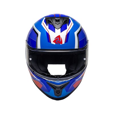Nukro 986-A Glossy Blue Red White Kapalı Kask