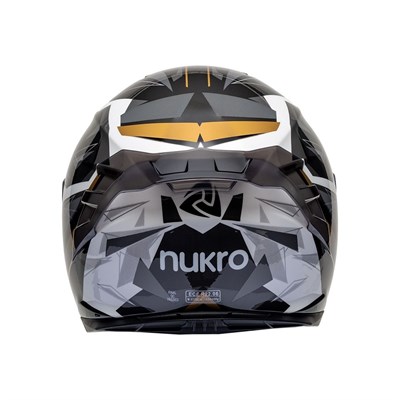 Nukro 986-A Glossy White Brown Gray Kapalı Kask 