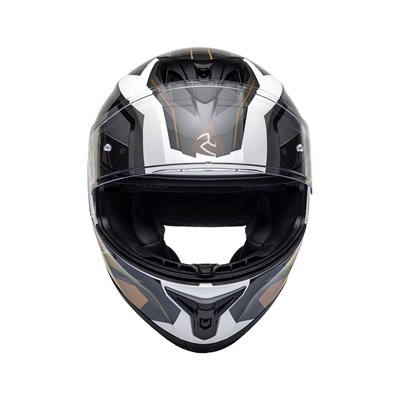 Nukro 986-A Glossy White Brown Gray Kapalı Kask 