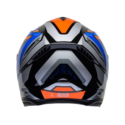 Nukro 987 Glossy White Fluo Orange Blue Kapalı Kask 