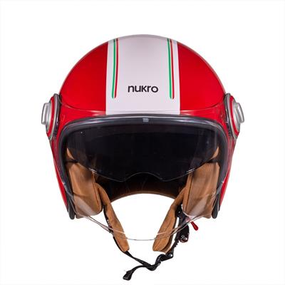Nukro B-108 Nature Red-White Açık Kask 