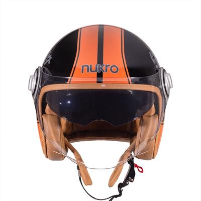 Nukro B-108 Super Sport Black-Orange Açık Kask 