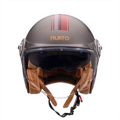 Nukro B-108 Super Sport Titan-Red Açık Kask 