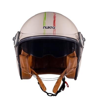 Nukro B-108 Way Cream-Red Açık Kask 