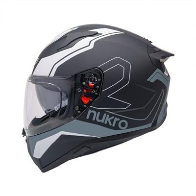Nukro B-506 Fast Black-Silver Kapalı Kask 