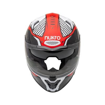 Nukro B-506 Level White-Red Kapalı Kask 