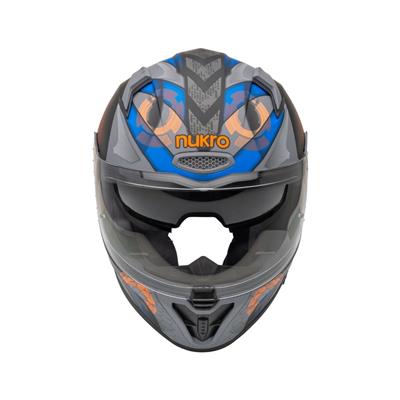 Nukro B-506 VORTEX Grey-Orange Kapalı Kask 