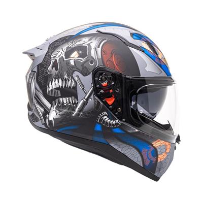 Nukro B-506 VORTEX Grey-Orange Kapalı Kask 