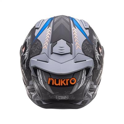 Nukro B-506 VORTEX Grey-Orange Kapalı Kask 