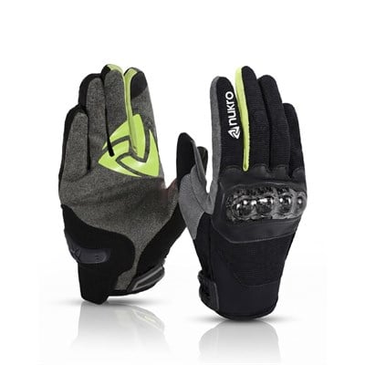 Nukro Carbon NELVO Yazlık Motosiklet Eldiveni - Neon Sarı