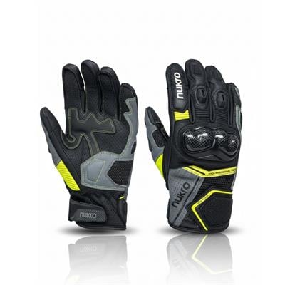 Nukro DRAVEN 3 Mevsim Deri Eldiven – Neon Sarı