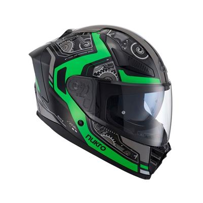 Nukro YM-853 Combat Green Black Kapalı Kask