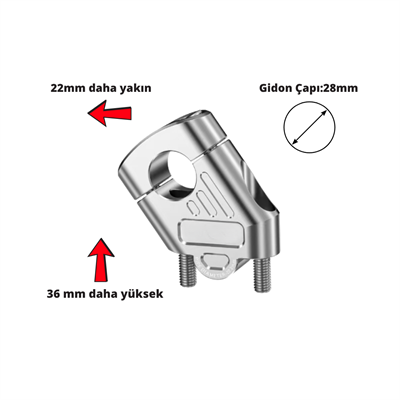 Nukropart 28mm Gidonlar İçin Gidon Yükseltme
