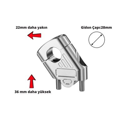 Nukropart 28mm Gidonlar İçin Gidon Yükseltme