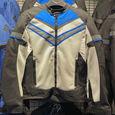 Nukrowear Road Mavi Beyaz Yazlık Fileli Erkek Motosiklet Ceketi