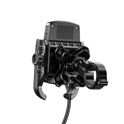 SF Pro 4 Yastıklı Titreşim Modüllü Motosiklet Telefon Tutucu – 15W Kablosuz Şarj & USB-C Hızlı Şarj