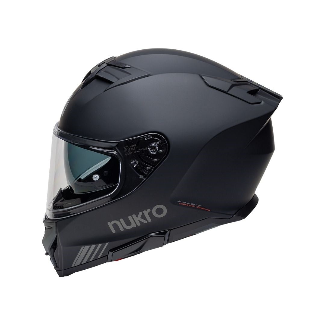 Nukro 912-SV Solid Matt Black Kapalı Kask 