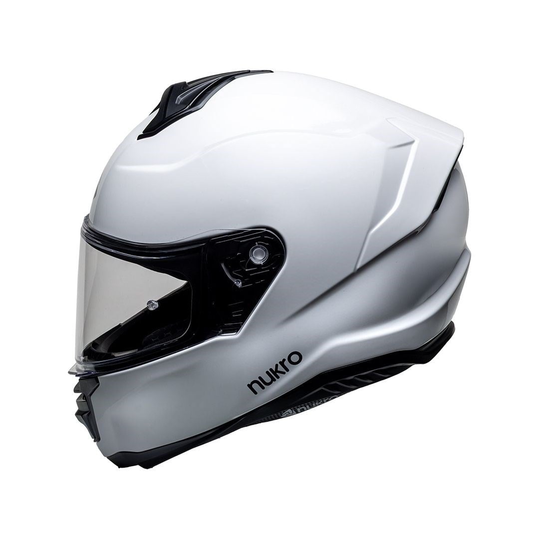 Nukro 987 Solid Glossy White Kapalı Kask 