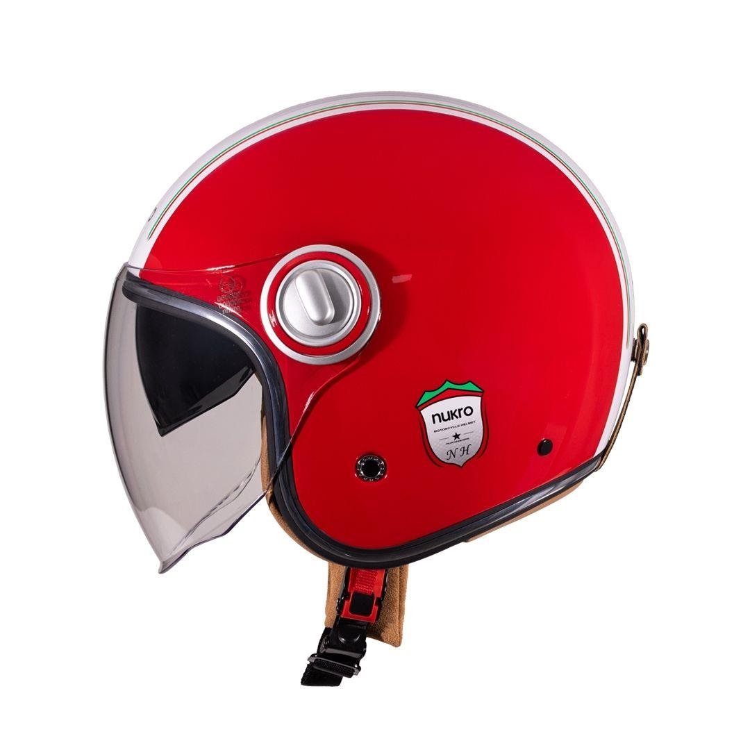 Nukro B-108 Nature Red-White Açık Kask 
